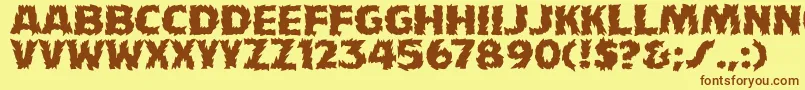Czcionka HFF Fire Dancer – brązowe czcionki na żółtym tle