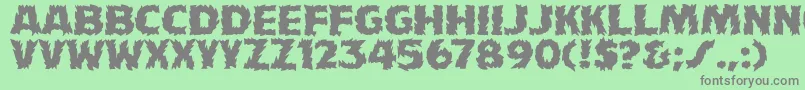 HFF Fire Dancer-fontti – harmaat kirjasimet vihreällä taustalla