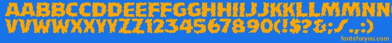 HFF Fire Dancer Font – Orange Fonts on Blue Background