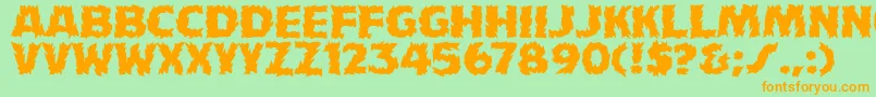 HFF Fire Dancer Font – Orange Fonts on Green Background