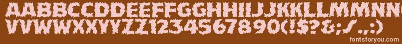HFF Fire Dancer-Schriftart – Rosa Schriften auf braunem Hintergrund