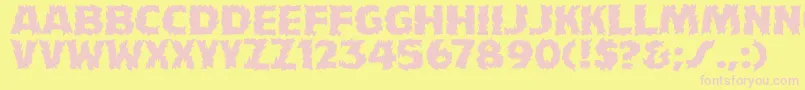 HFF Fire Dancer Font – Pink Fonts on Yellow Background