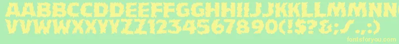 HFF Fire Dancer Font – Yellow Fonts on Green Background