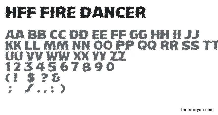 Шрифт HFF Fire Dancer (129554) – алфавит, цифры, специальные символы