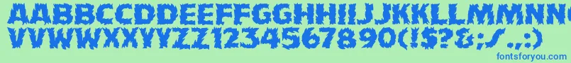 Шрифт HFF Fire Dancer – синие шрифты на зелёном фоне