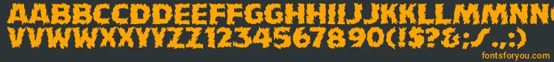 HFF Fire Dancer-Schriftart – Orangefarbene Schriften auf schwarzem Hintergrund