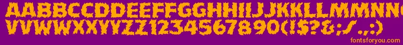 Czcionka HFF Fire Dancer – pomarańczowe czcionki na fioletowym tle