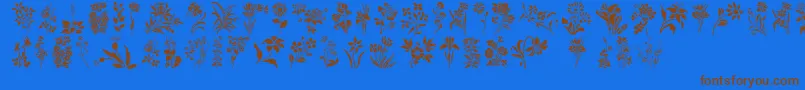 fuente HFF Floral Stencil – Fuentes Marrones Sobre Fondo Azul
