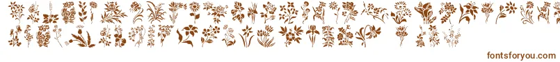 HFF Floral Stencil-Schriftart – Braune Schriften