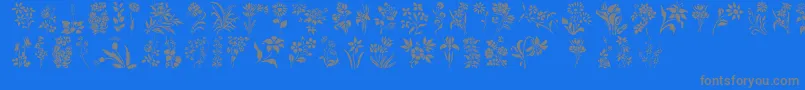 Saiba mais sobre a fonte HFF Floral Stencil Fonte HFF Floral Stencil – fontes cinzas em um fundo azul