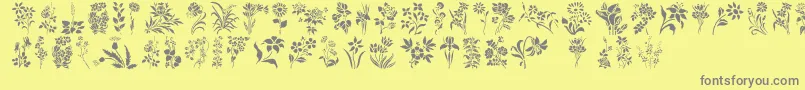 Шрифт HFF Floral Stencil – серые шрифты на жёлтом фоне