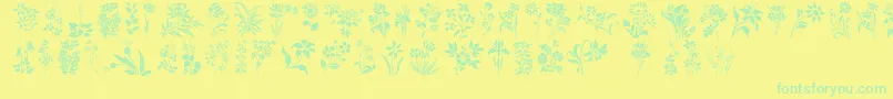 Lisätietoja HFF Floral Stencil-fontista HFF Floral Stencil-fontti – vihreät fontit keltaisella taustalla