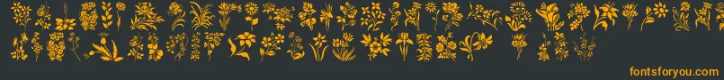 Шрифт HFF Floral Stencil – оранжевые шрифты на чёрном фоне