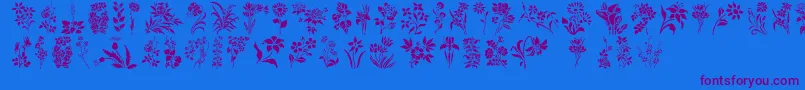 Police HFF Floral Stencil – polices violettes sur fond bleu