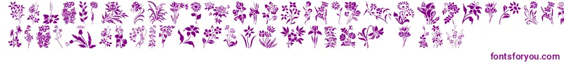 HFF Floral Stencil Font – Purple Fonts on White Background