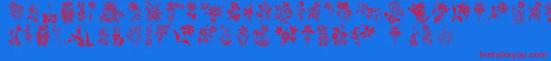 Шрифт HFF Floral Stencil – красные шрифты на синем фоне