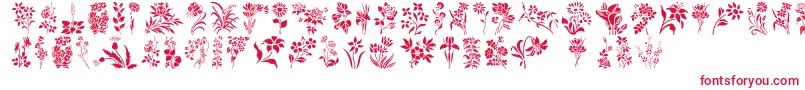 Fonte HFF Floral Stencil – fontes vermelhas em um fundo branco