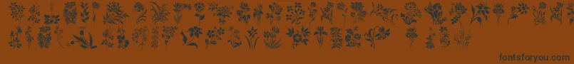 Czcionka HFF Floral Stencil – czarne czcionki na brązowym tle