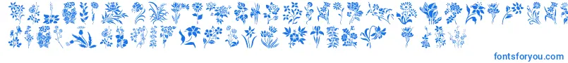 HFF Floral Stencil Font – Blue Fonts on White Background