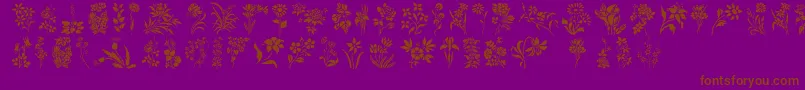 HFF Floral Stencil Font – Brown Fonts on Purple Background