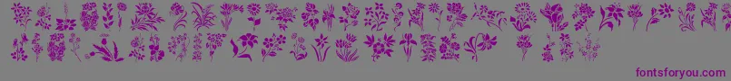 HFF Floral Stencil Font – Purple Fonts on Gray Background