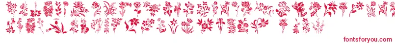 HFF Floral Stencil-Schriftart – Rote Schriften