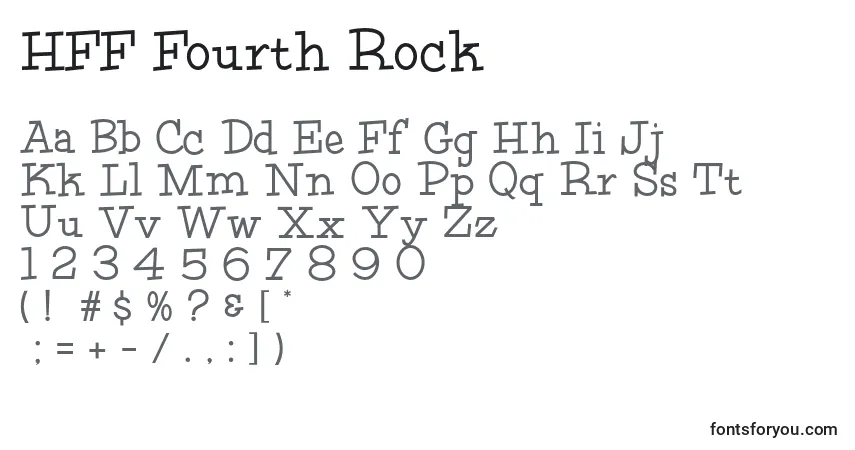 Schriftart HFF Fourth Rock – Alphabet, Zahlen, spezielle Symbole