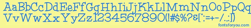 HFF Fourth Rock Font – Blue Fonts on Yellow Background