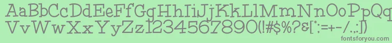 HFF Fourth Rock Font – Gray Fonts on Green Background