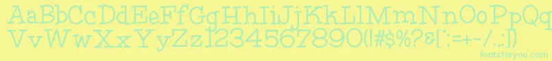 HFF Fourth Rock Font – Green Fonts on Yellow Background