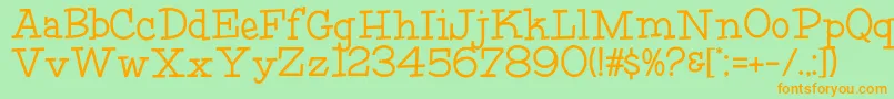 HFF Fourth Rock Font – Orange Fonts on Green Background