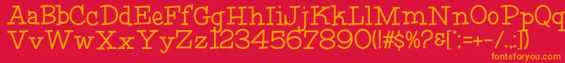 HFF Fourth Rock Font – Orange Fonts on Red Background