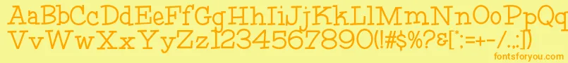 HFF Fourth Rock Font – Orange Fonts on Yellow Background