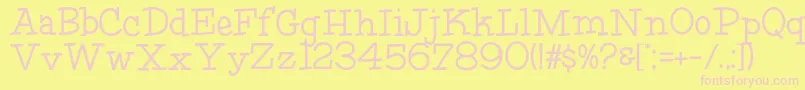 HFF Fourth Rock Font – Pink Fonts on Yellow Background