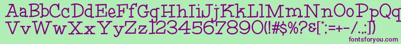 HFF Fourth Rock Font – Purple Fonts on Green Background