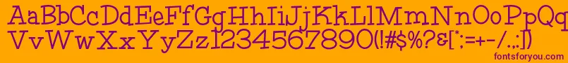 HFF Fourth Rock Font – Purple Fonts on Orange Background