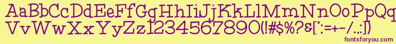 HFF Fourth Rock Font – Purple Fonts on Yellow Background