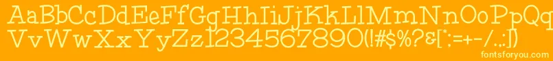 HFF Fourth Rock Font – Yellow Fonts on Orange Background