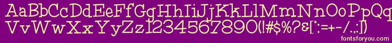 HFF Fourth Rock-Schriftart – Gelbe Schriften auf violettem Hintergrund