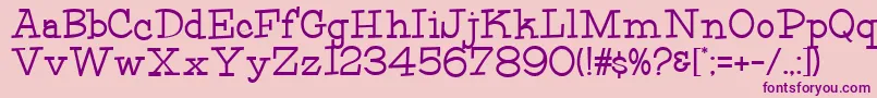 Fonte HFF Fourth Rock – fontes roxas em um fundo rosa