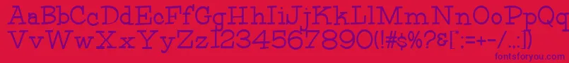 HFF Fourth Rock Font – Purple Fonts on Red Background