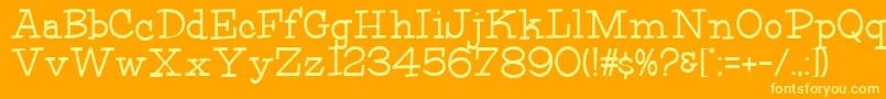 HFF Fourth Rock Font – Yellow Fonts on Orange Background