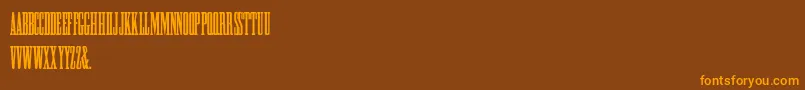 HFF Greek ExCon-Schriftart – Orangefarbene Schriften auf braunem Hintergrund
