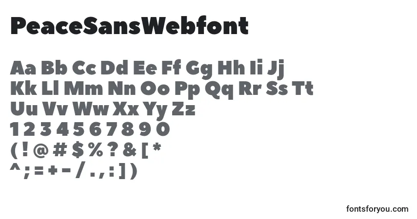 Шрифт PeaceSansWebfont – алфавит, цифры, специальные символы