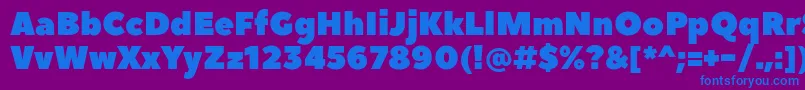 PeaceSansWebfont-fontti – siniset fontit violetilla taustalla