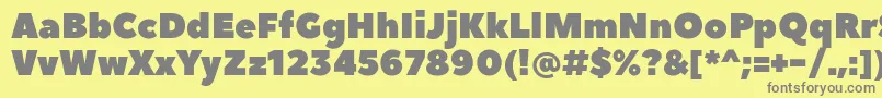 Fonte PeaceSansWebfont – fontes cinzas em um fundo amarelo