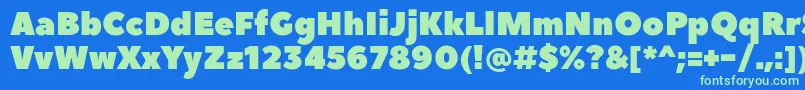 Шрифт PeaceSansWebfont – зелёные шрифты на синем фоне