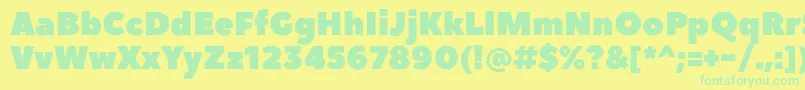 Fonte PeaceSansWebfont – fontes verdes em um fundo amarelo