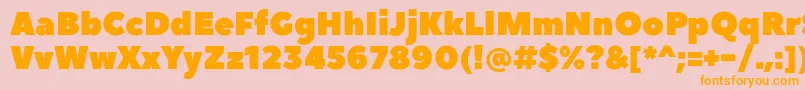 PeaceSansWebfont-fontti – oranssit fontit vaaleanpunaisella taustalla