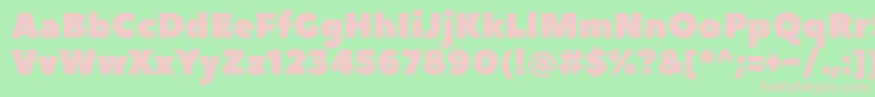 Fonte PeaceSansWebfont – fontes rosa em um fundo verde